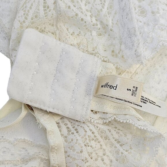 Aritzia Wilfred Lace Triangle Bralette Ivory Size Small Adjustable Straps - Picture 5 of 6